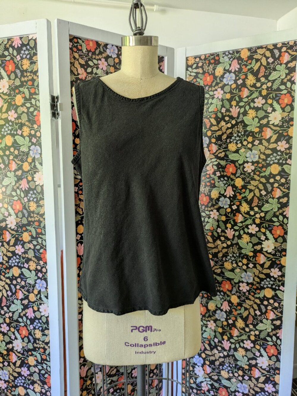 Eileen Fisher Black Linen Top, Size L